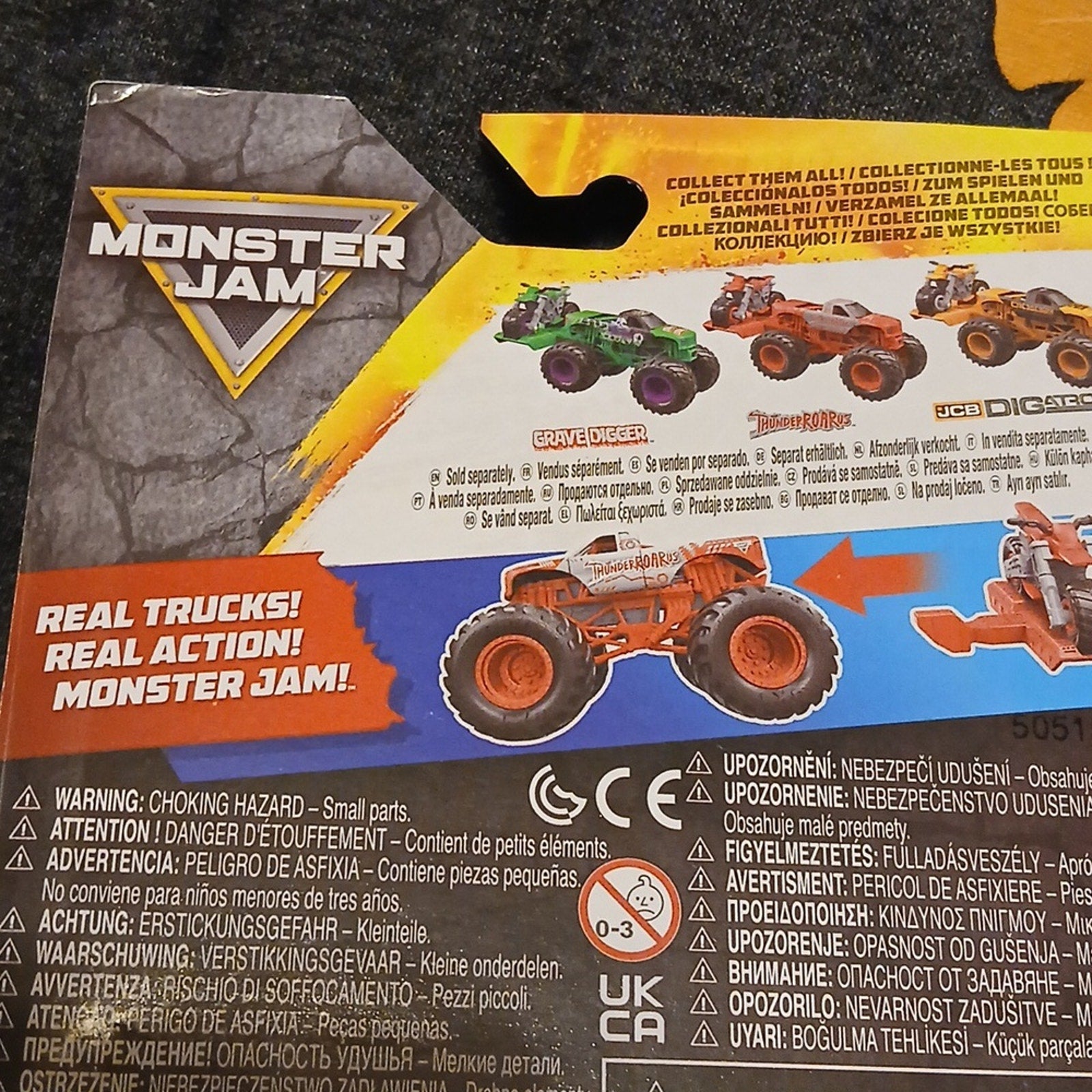 Thunderroarus Monster Truck And Motorcycle  Toy - Orange 1/64 Monster JAM