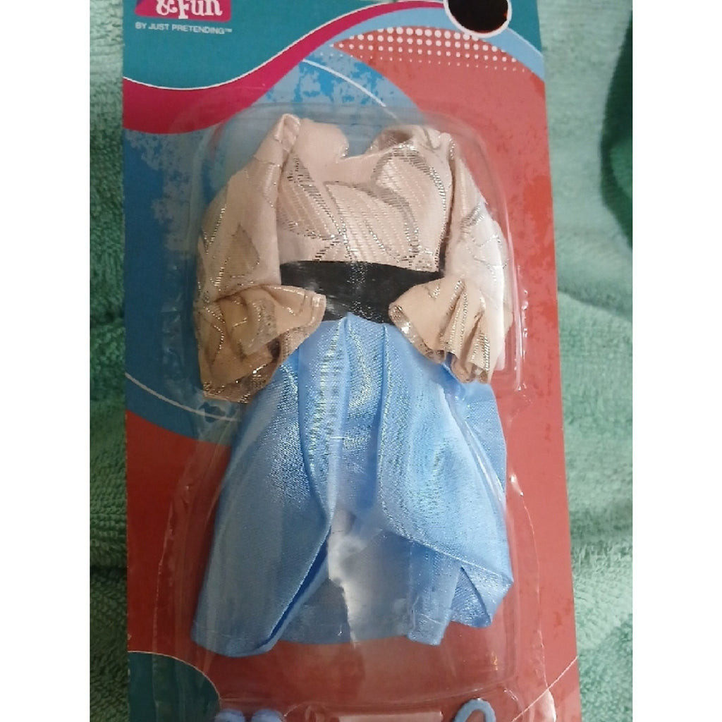 Kids Fashion Doll Outfit - Blue Skirt & Pink Top Set