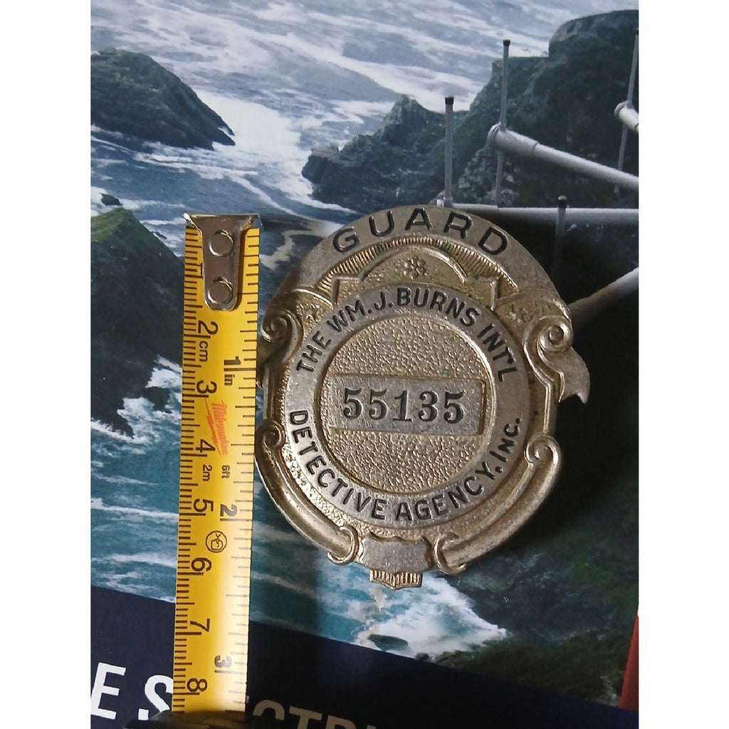 Burns Detective Agency Guard Badge '55135' - Blackinton Detective Badge