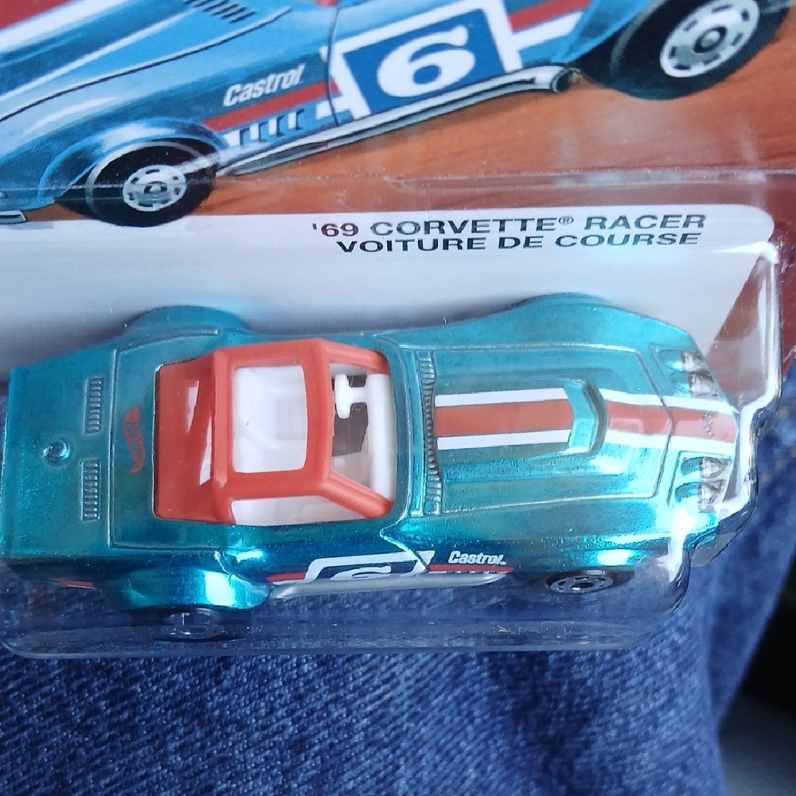 Hot Wheels '69 Corvette Racer - Blue with Red & White Stripes The Hot Ones