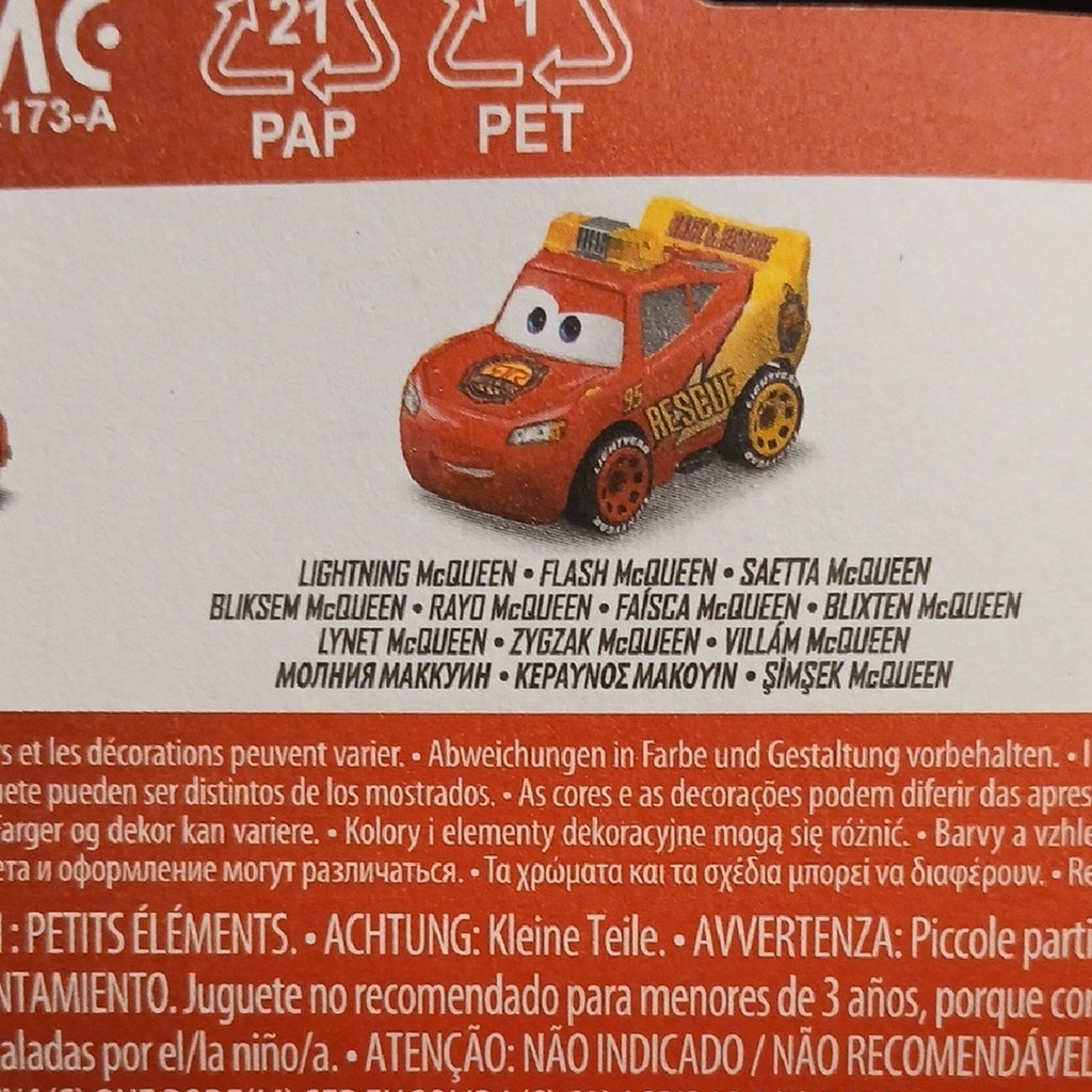 Disney Mini Cars Rescue Squad Vehicle Set - Mater, LUIGI AND LIGHTNING McQueen